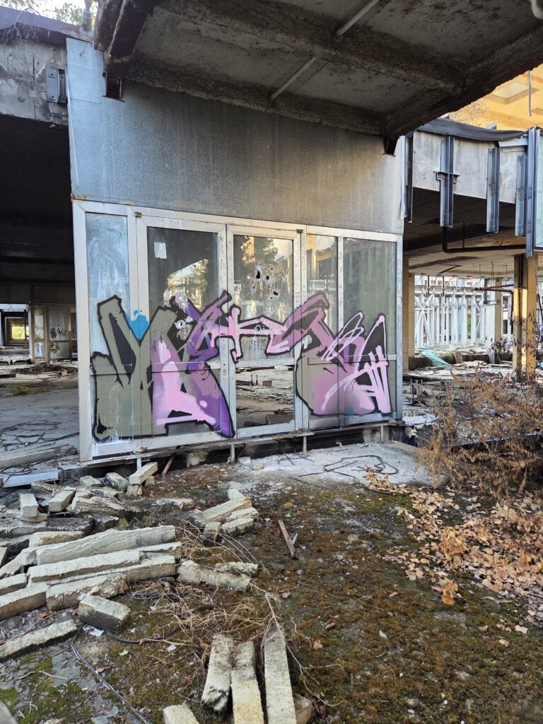 Broken glass graffiti