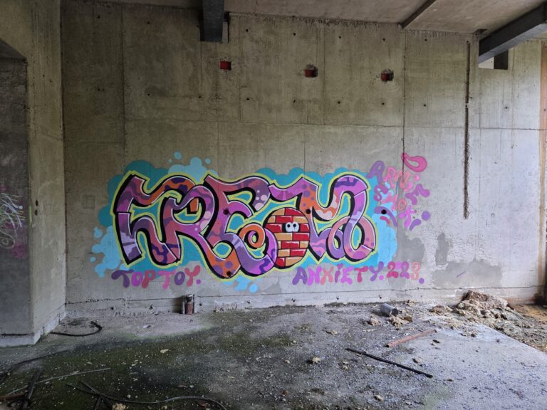Cream color graffiti